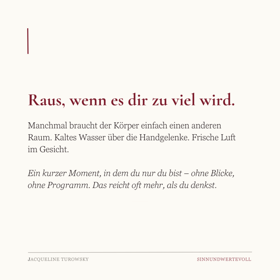 Notfalltipps Seite 7 mit dem Titel Raus, wenn es dir zu viel wird